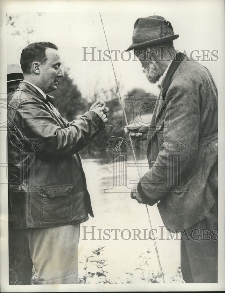 1937 Press Photo Gov.George H.Earle pf Pennsylvania goes fishing in Europe-Historic Images