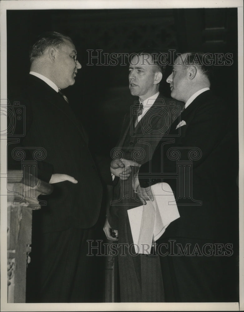 1937 Press Photo Oswald D. Heck, Irving M Ives and Irwin Steingut - nef59508-Historic Images