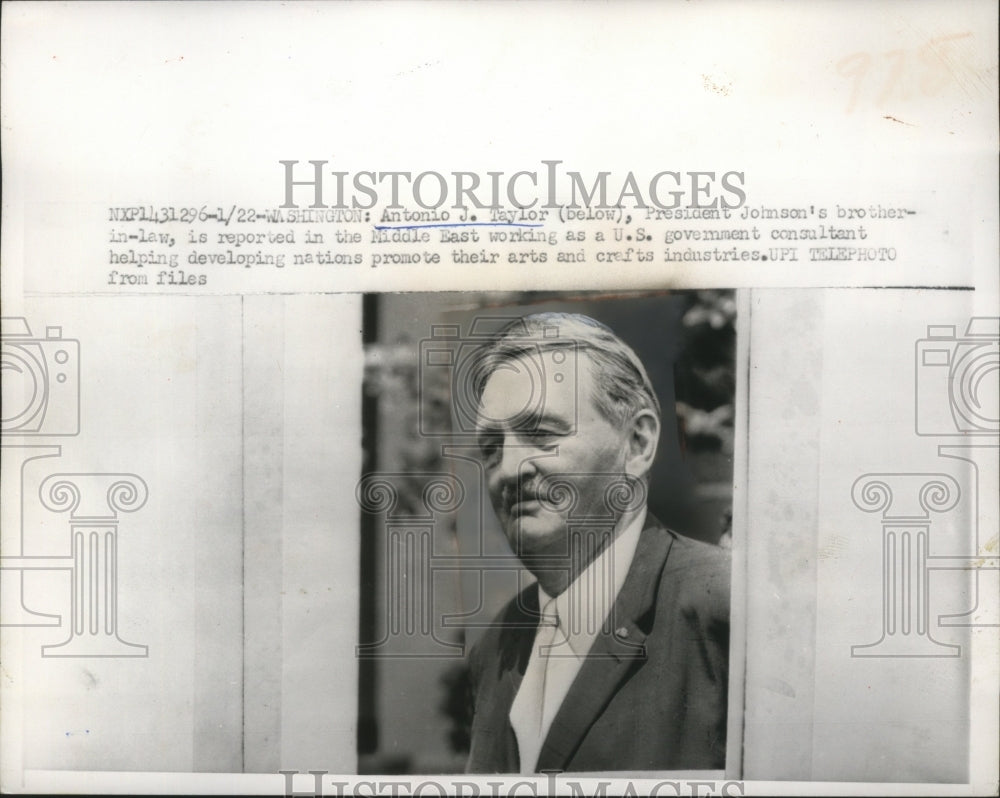 1966 Press Photo Antonio J.Taylor, President Johnson brother in law - nef59683-Historic Images