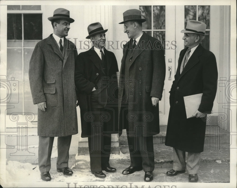 1935 Treasury officials after conference with President Roosevelt - Historic Images