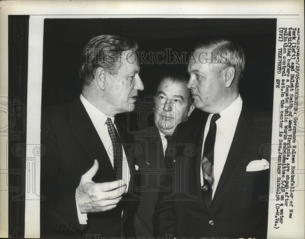 1965 Press Photo Gov.Nelson Rockefeller of N.Y and Gov.Hullet Smith at Senate-Historic Images