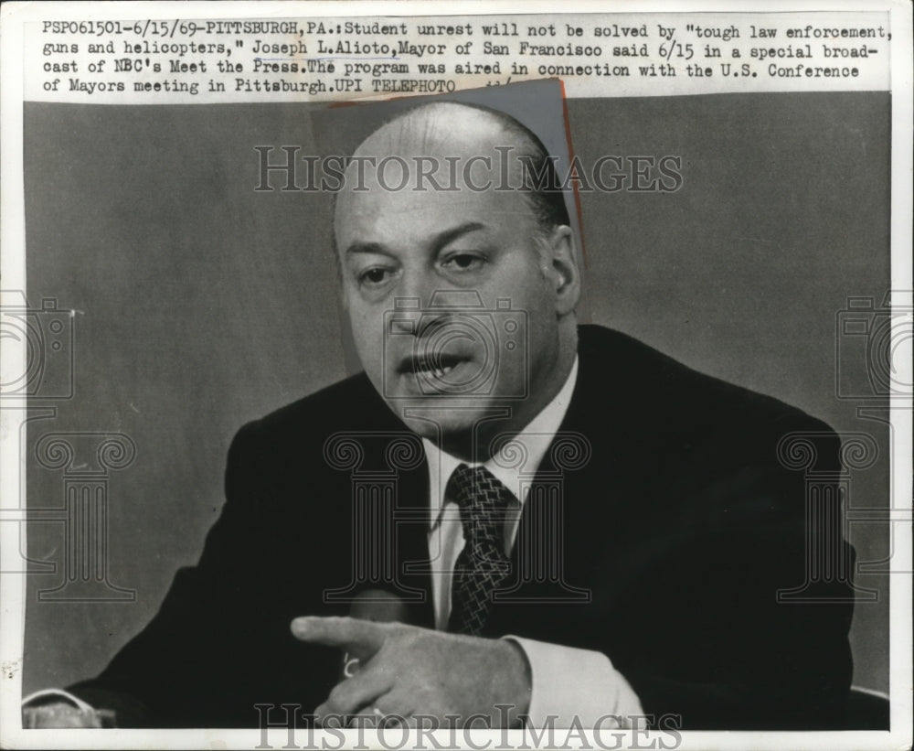 1969 Joseph Alioto Says Unrest Will Not be Solved by Law Enforcement - Historic Images