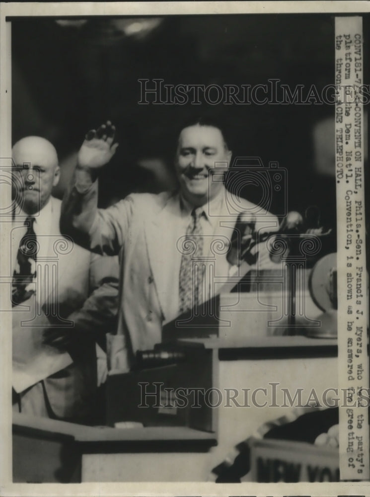 1948 Press Photo Francis J Myers Read Party&#39;s Platform to Democratic Convention-Historic Images