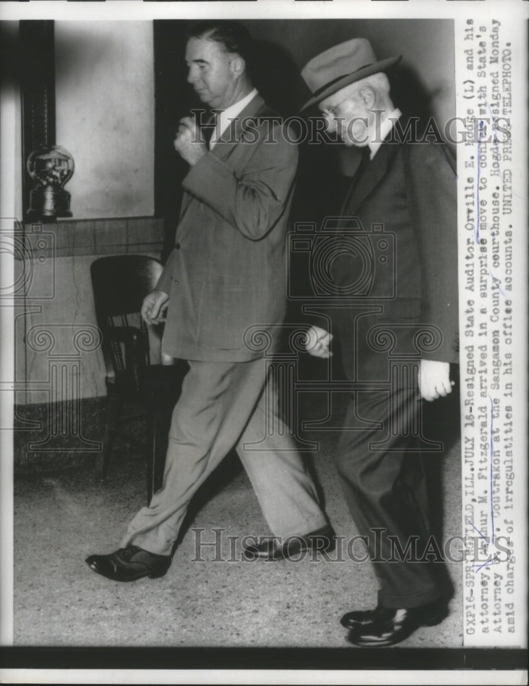 1956 Orville Hodge & His Attorney Arthur M Fitzgerald at Courthouse - Historic Images