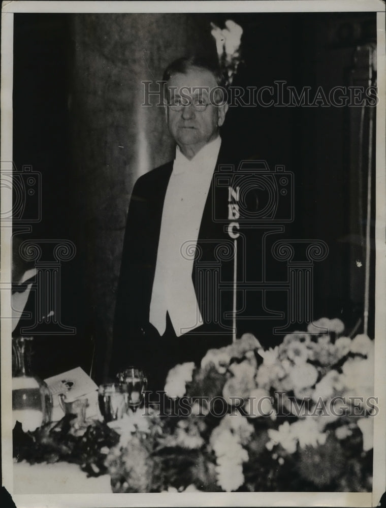 1933 Press Photo Harold Ickes Addresses 1,000 Guests at Centenary Banquet - Historic Images