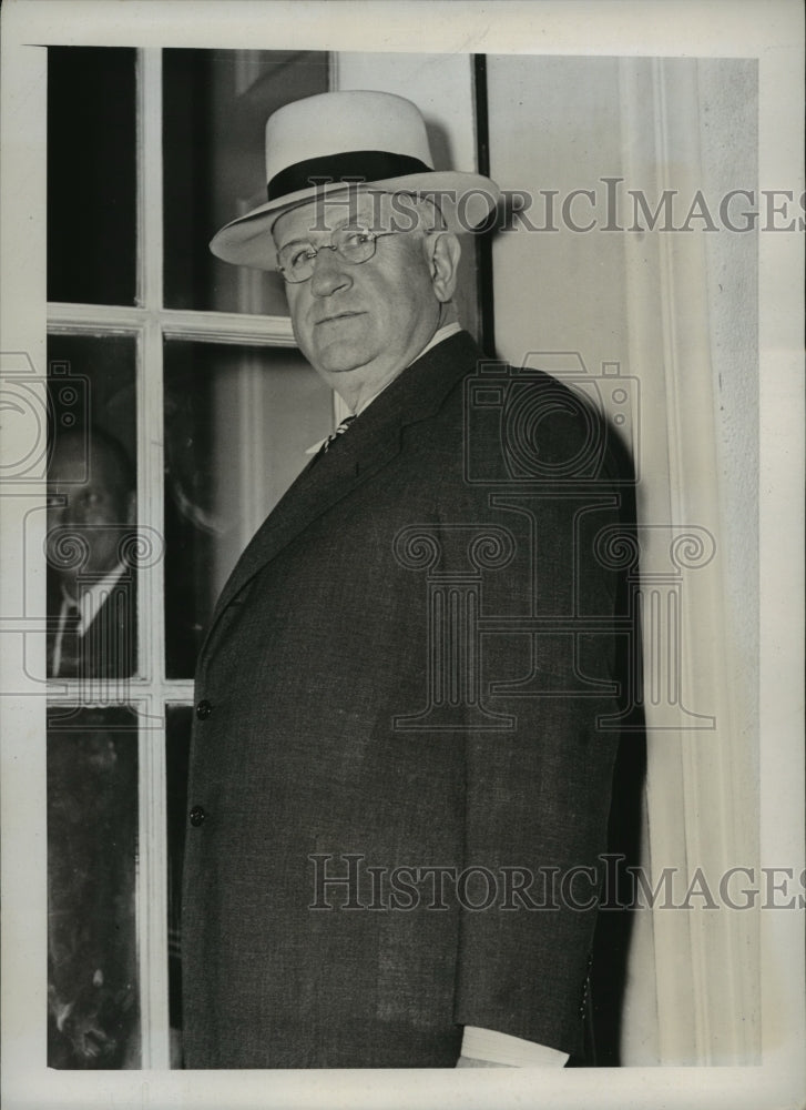 1938 Harold Ickes Arrives at White House to Attend Cabinet Meeting - Historic Images