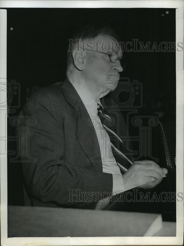 1943 Press Photo Harold Ickes Tells House &amp; Means Comm Miners Will Work Again-Historic Images