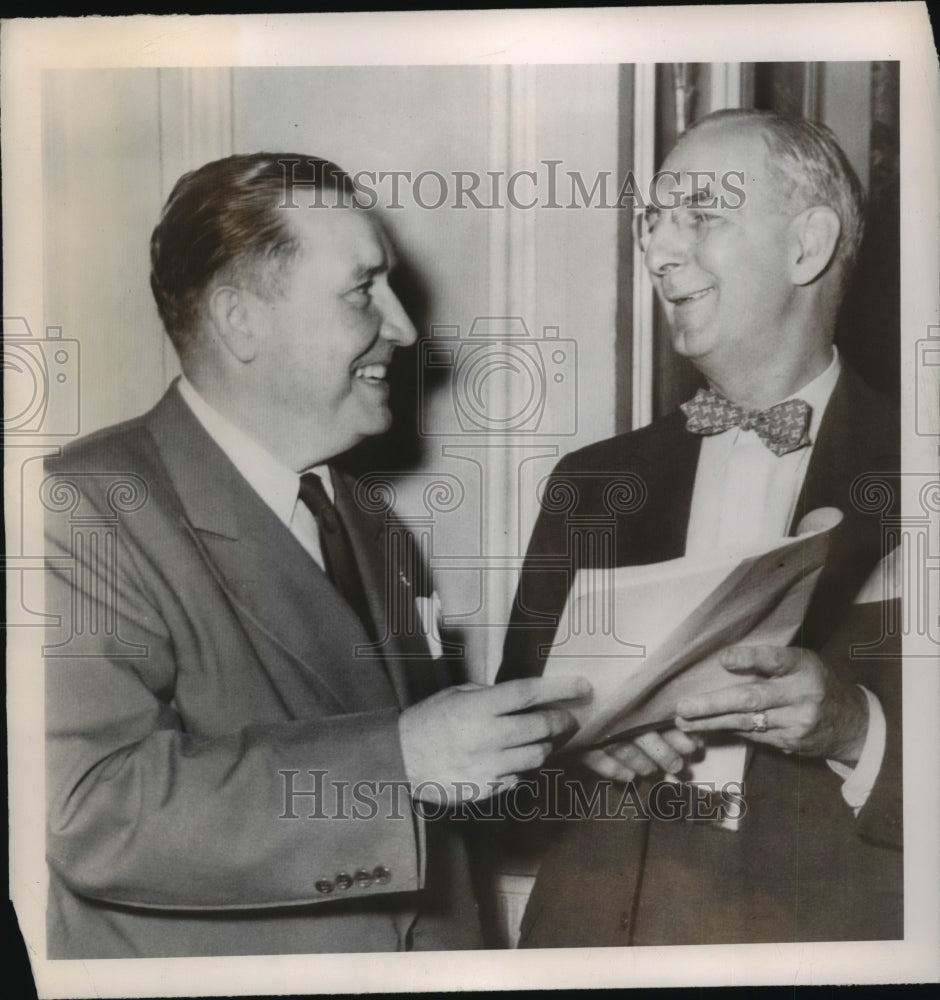 1948 Sen.Francis Myers &amp; Morris Sayre at Democrat Resolution Hearing - Historic Images