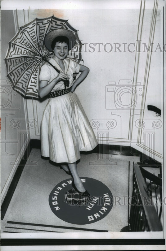 1956 Press Photo Ruth Sharon in Her Campaign Garb Stevenson for President - Historic Images
