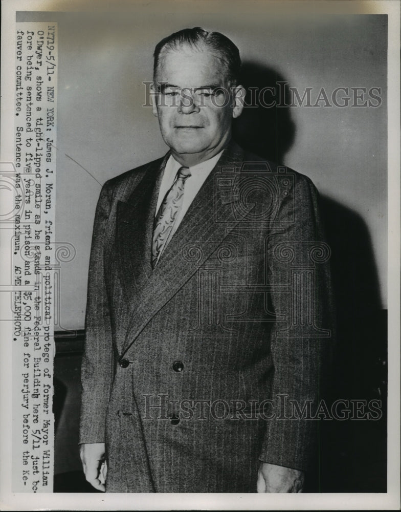 1951 James J Moran Shown Before Being Sentenced to 5 Years in Prison - Historic Images