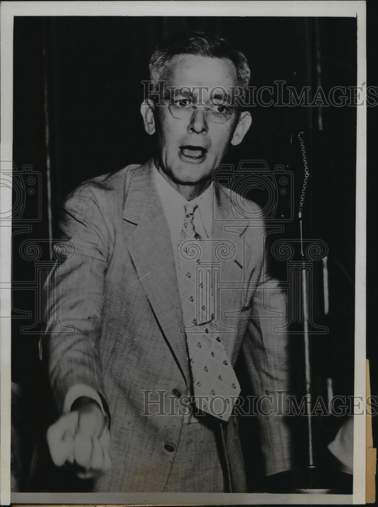 1937 Press Photo Rep. John E.Miller of Arkansas speaking at Little Rock-Historic Images