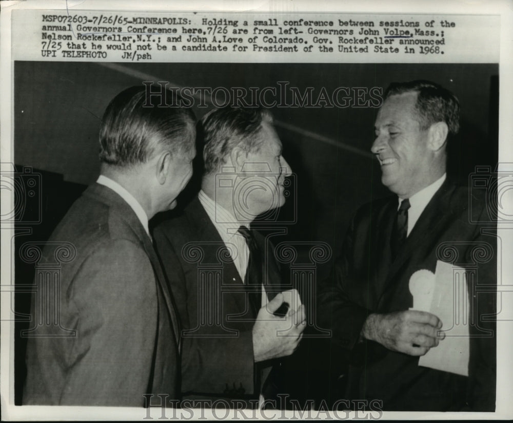 1965 John Volpe,Nelson Rockefeller,John Love at Governors Conference - Historic Images