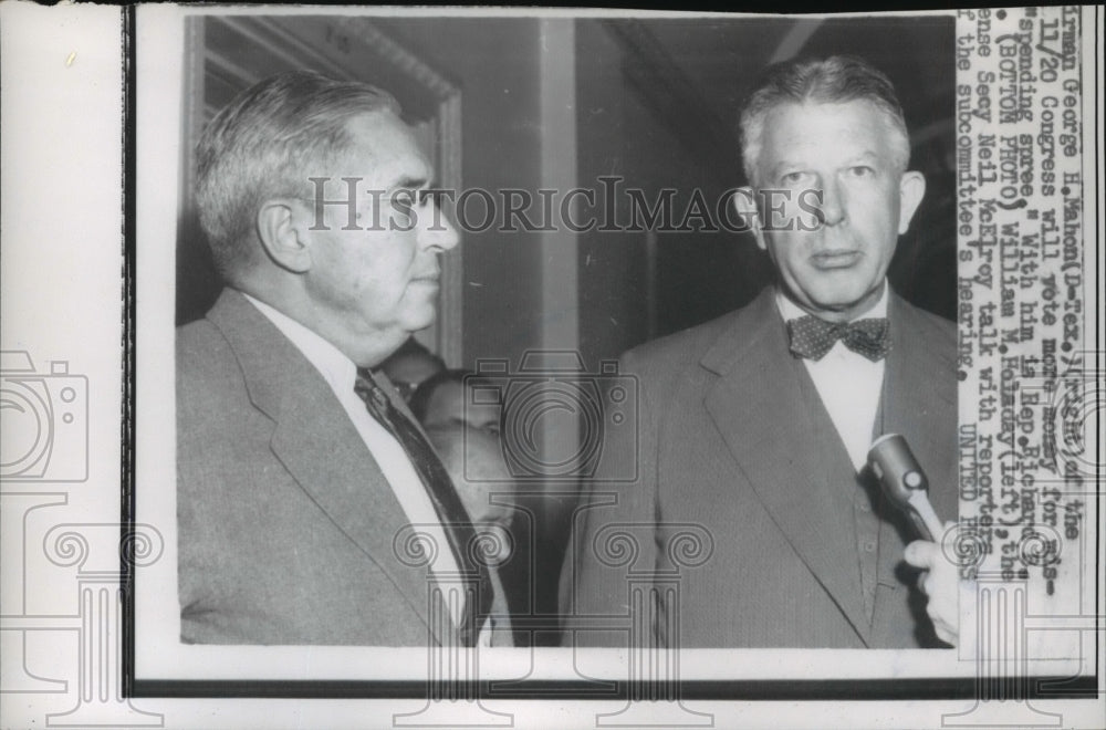 1957 Press Photo Neil McElroy, Defense Secretayr and William M. Holaday-Historic Images