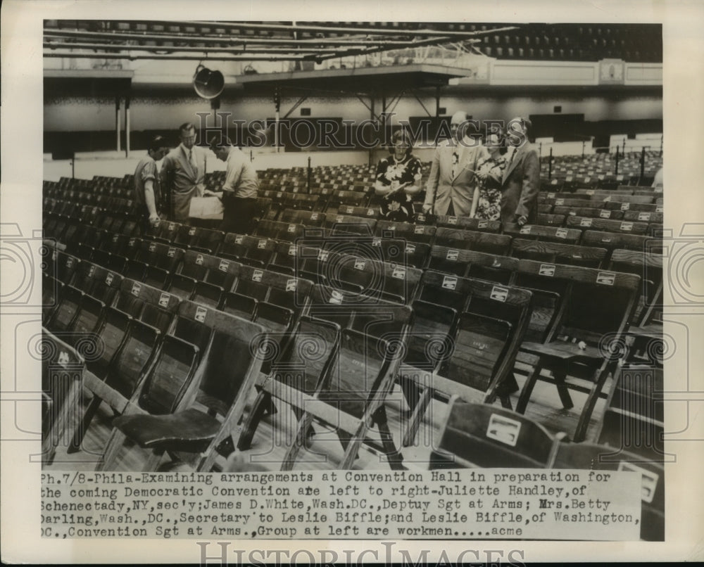 1948 Examining Convention Hall for Coming Democratic Convention - Historic Images