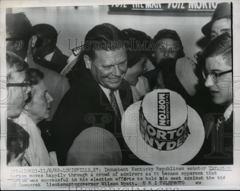 1962 Press Photo Thruston Morton Moves Through Crowd of Admirers - nef61763-Historic Images