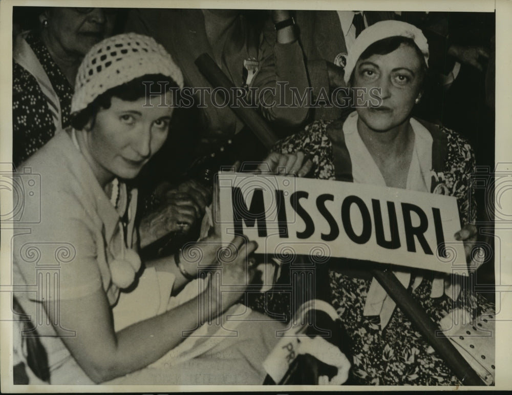 1932 Press Photo Grace Neisine and Mrs.T.J. Cole of Missouri Delegates - Historic Images