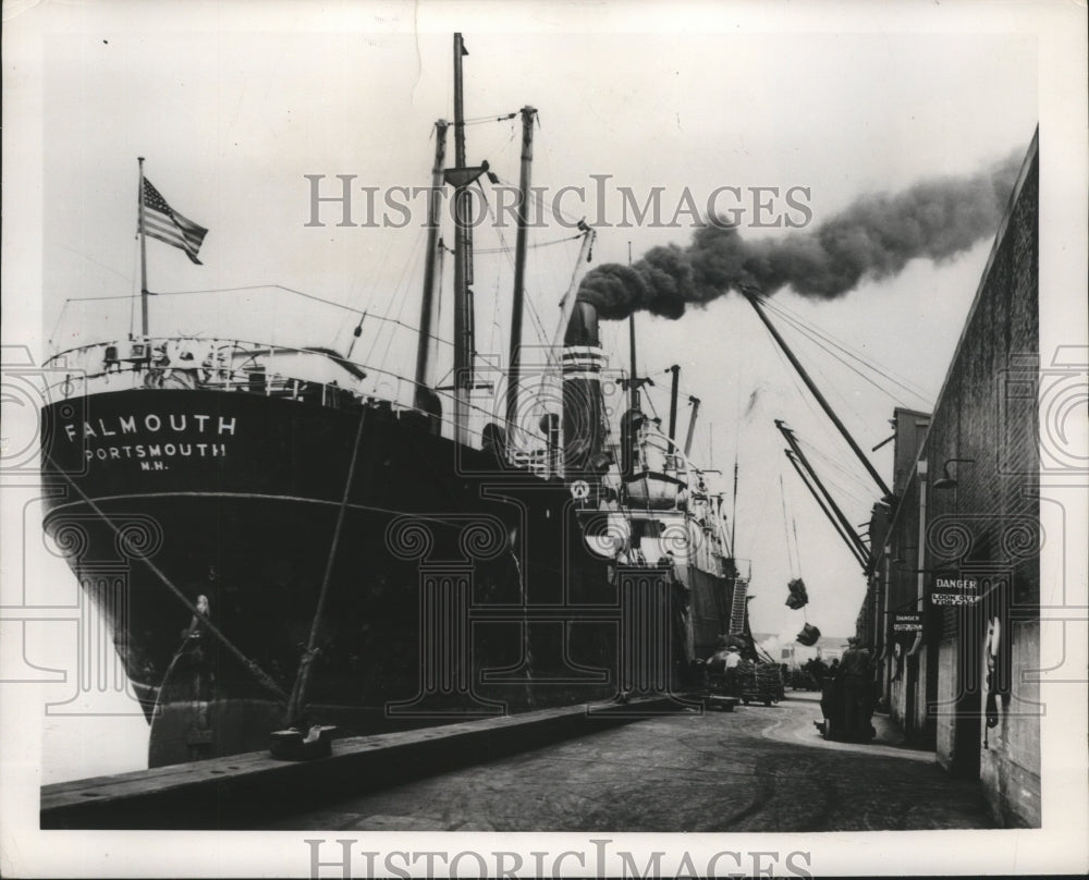1950 American Flag on a Tramp Freighter  - Historic Images