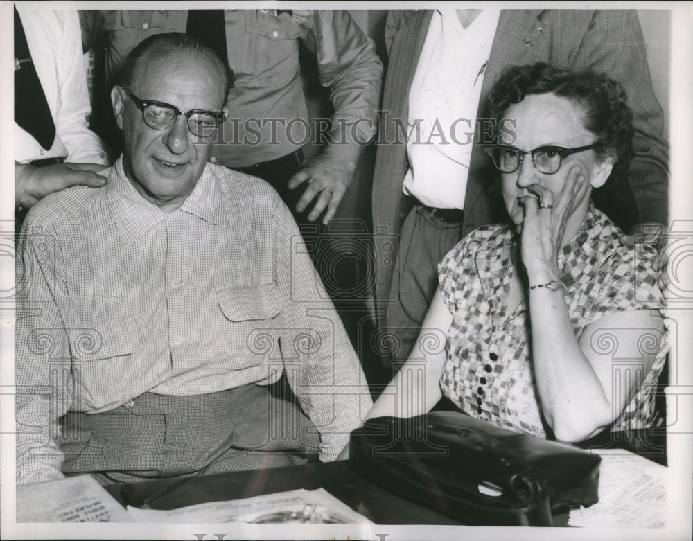 1954 William C Groebl with Wife Ospha After Being Found by Police - Historic Images