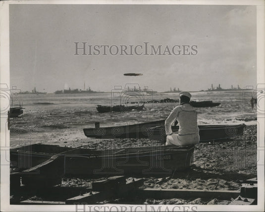 1938 U.S. GOB Contemplates Power of U.S. Fleet Lying at Anchor - Historic Images