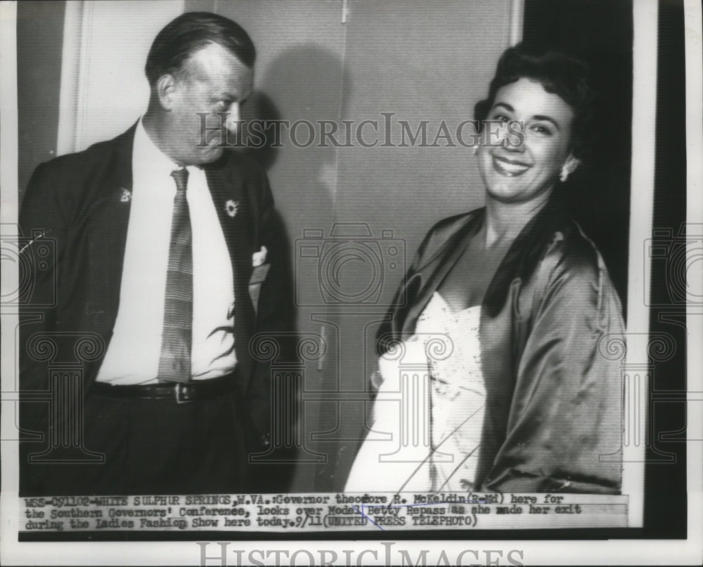 1956 Governor Theodore McKeldin,Betty Repass at Governors Conference - Historic Images