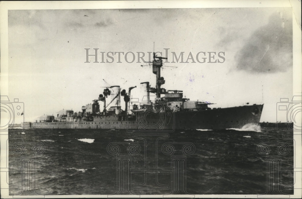 1935 Press Photo German Cruiser Ship "Karlsruhe" - nef62829-Historic Images