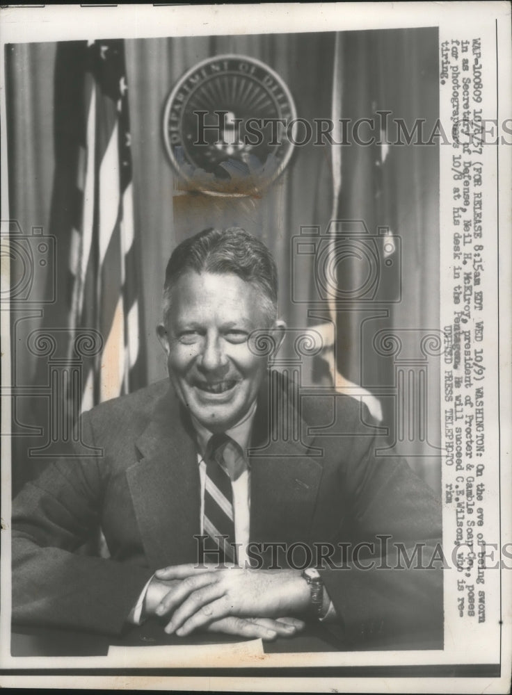1957 Press Photo Neil McElroy to be Sworn in as US Secretary of Defense-Historic Images