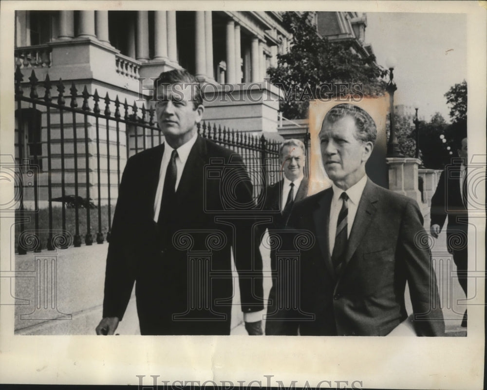 1967 Press Photo New York Mayor John Linsay &amp; David Ginsburg Washington Attorney-Historic Images