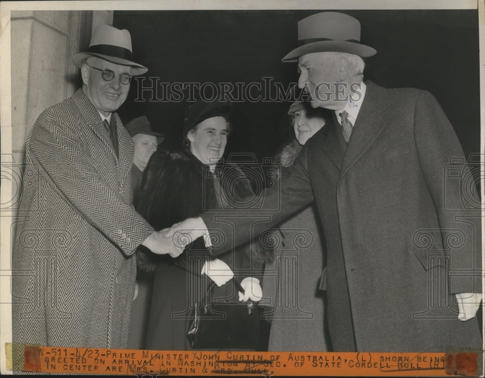 1944 Press Photo Prime Minister John Curtain of Australia, (L) In Washington. - Historic Images