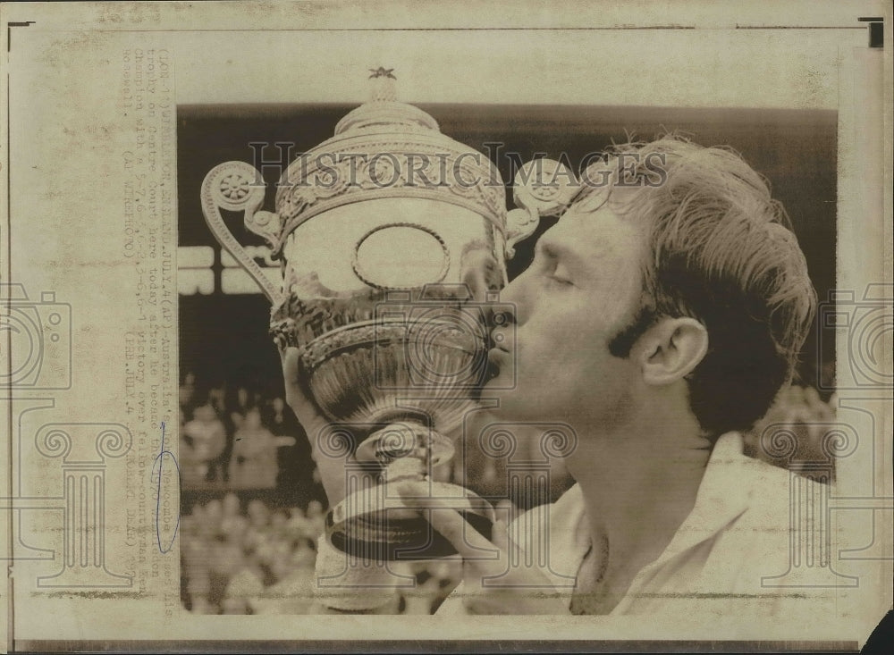John Newcombe Kisses His Trophy  - Historic Images