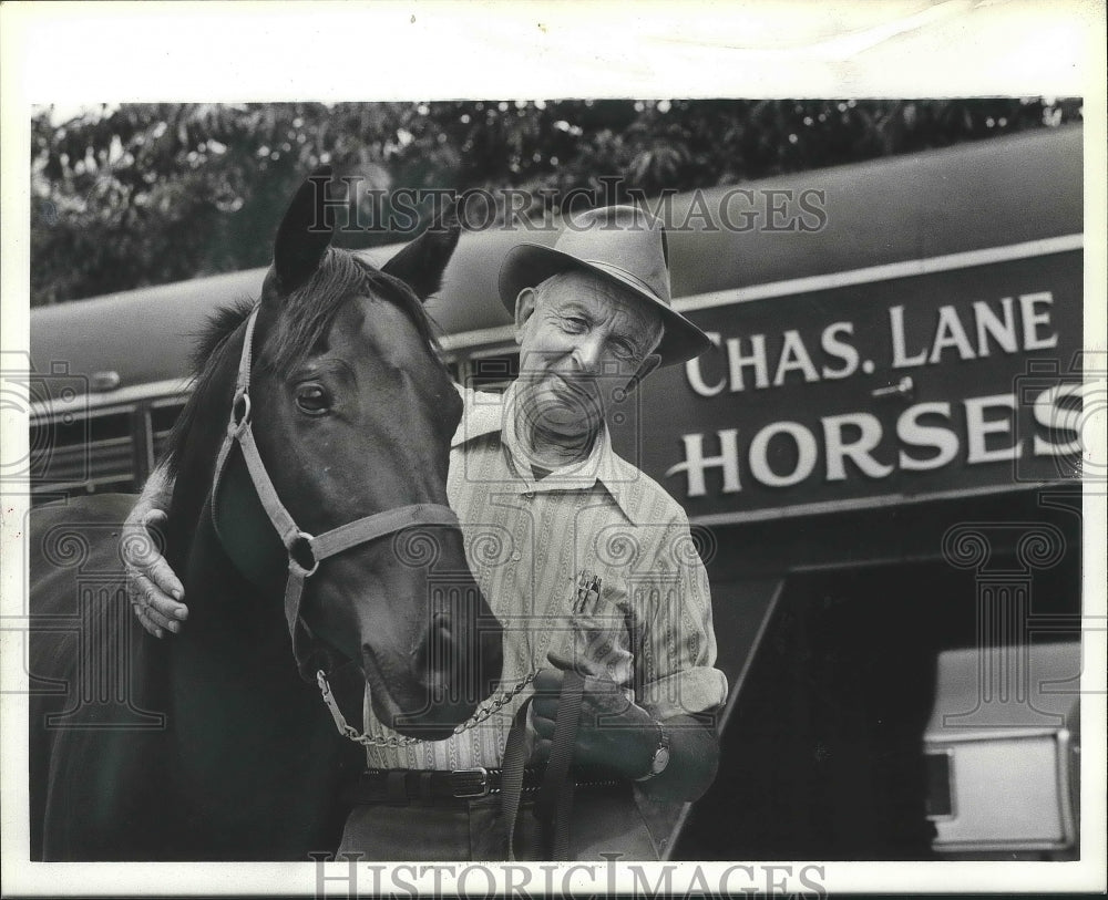 Horse Trader Charlie Lane With One of His Favorite Horses - Historic Images