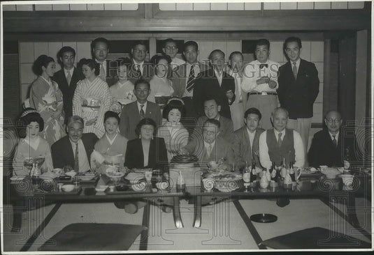 1950 Mr & Mrs Spink at a Sukiyaki Party in Tokyo  - Historic Images