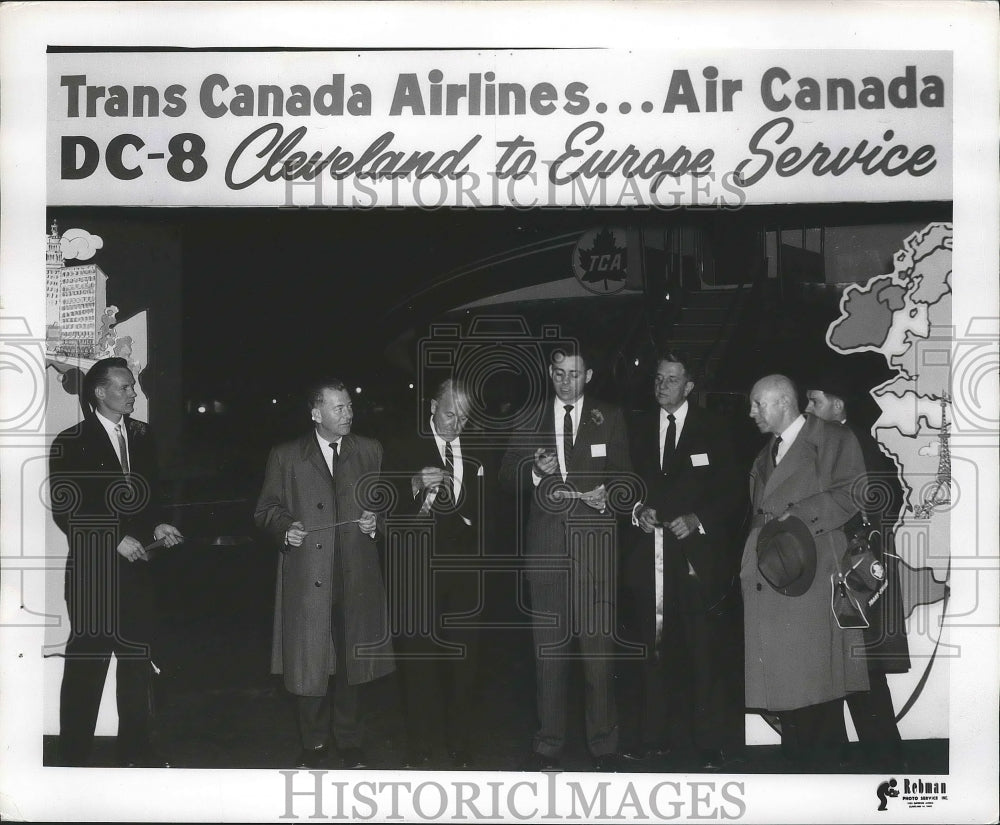 1961 Official Ribbon Tying Ceremonies Of Trans - Historic Images