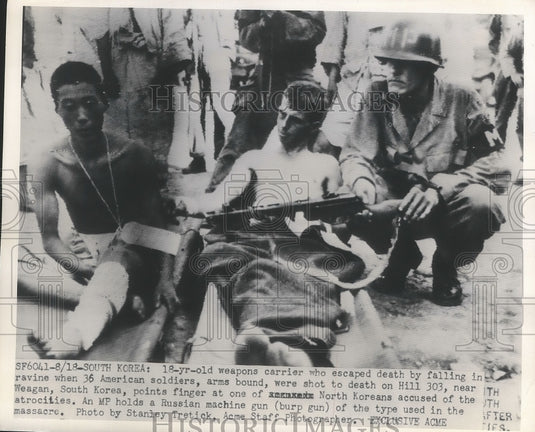 1950 Weapon Carrier Who Escaped Death by Falling into Ravine - Historic Images