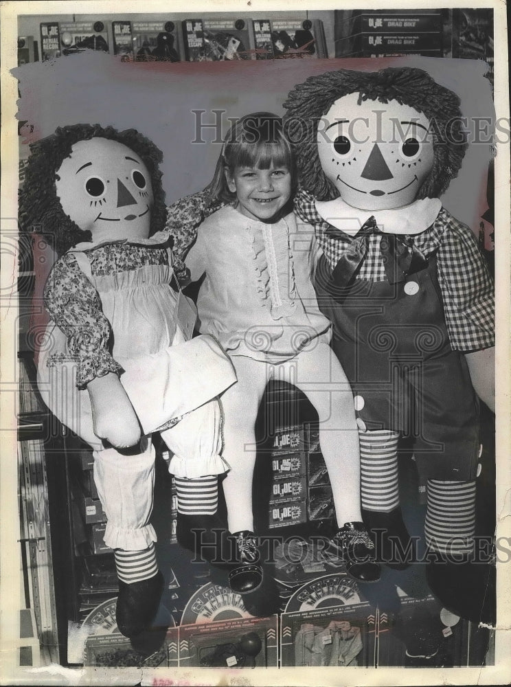 Undated Rebecca Lanski with a two stuffed toys  - Historic Images