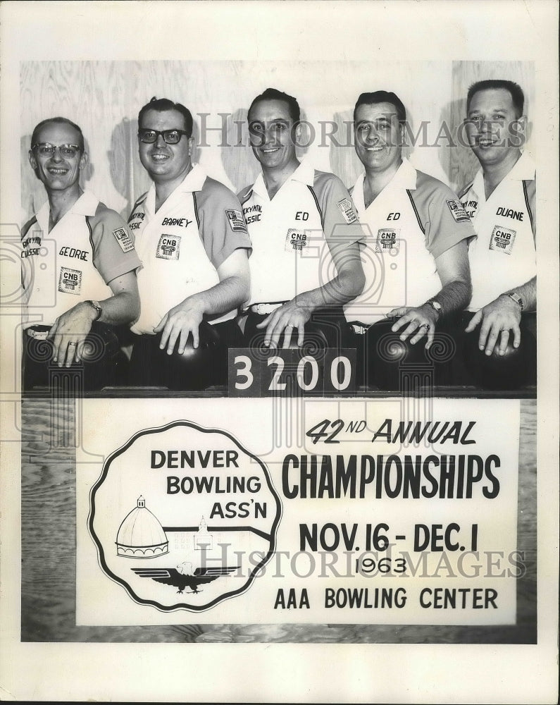 1963 Press Photo Bowlers at Denver Bowling Association 42nd Annual Championships-Historic Images