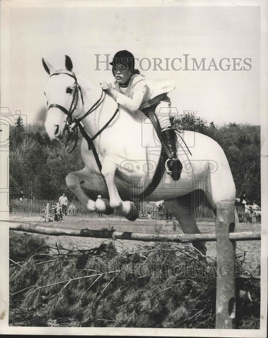 Frances Gardiner Riding Her Horse "Rosetts"  - Historic Images