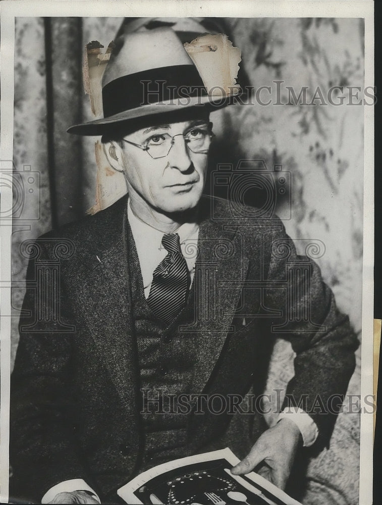 1933 Burdine Gardner, Father of Murder Victim Rheta Wynekoop - Historic Images