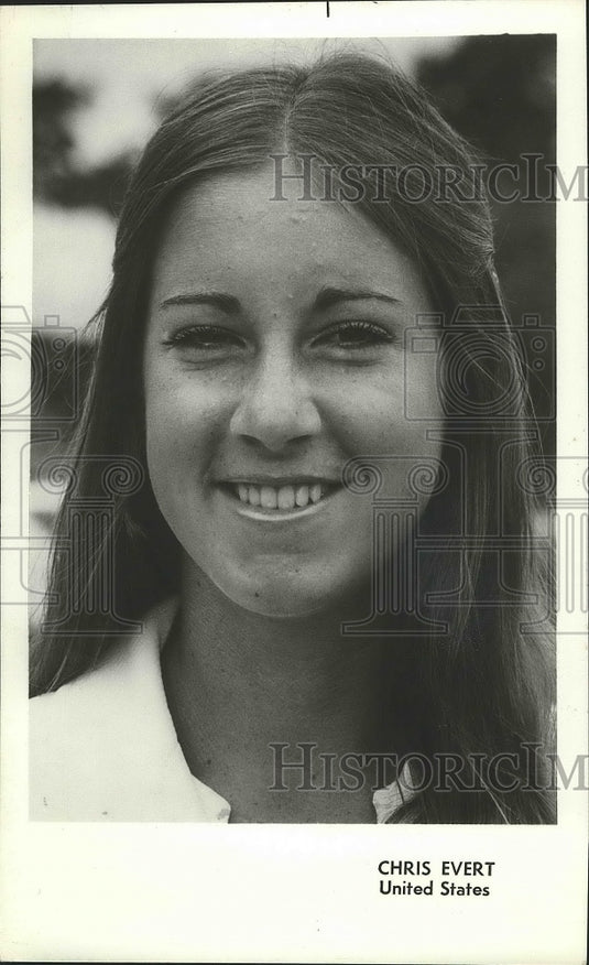 1974 Press Photo Chris Evert US Tennis Player - nef64350 - Historic Images