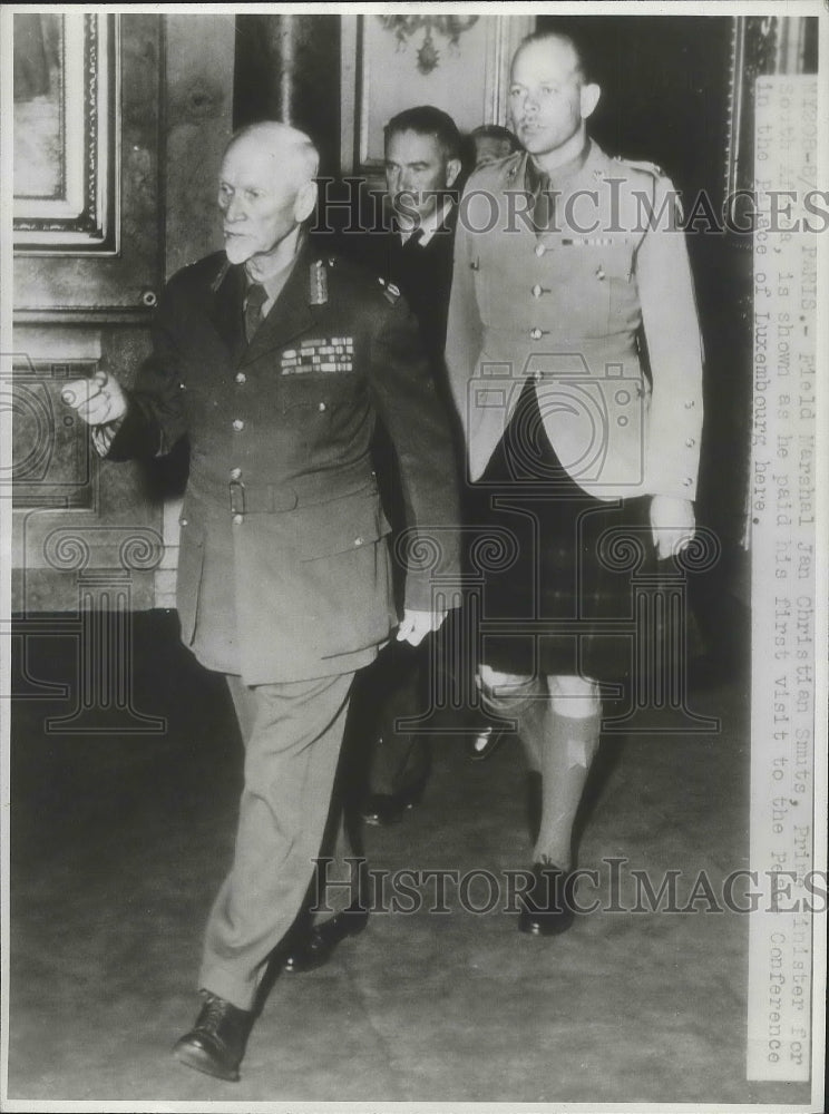 1946 Jan Christian Smits at Palace of Luxembourg Peace Conference - Historic Images