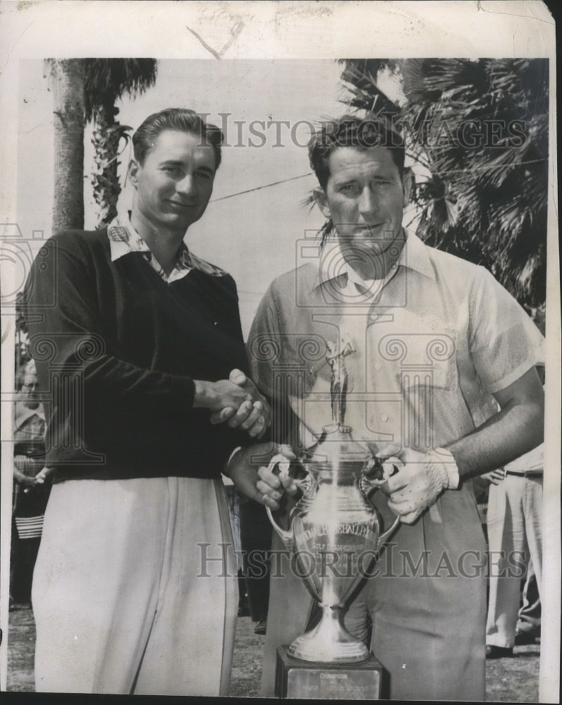 1954 Press Photo Fred Hutchinson, Lou Kretlow @ Baseball Players Golf Tournament- Historic Images