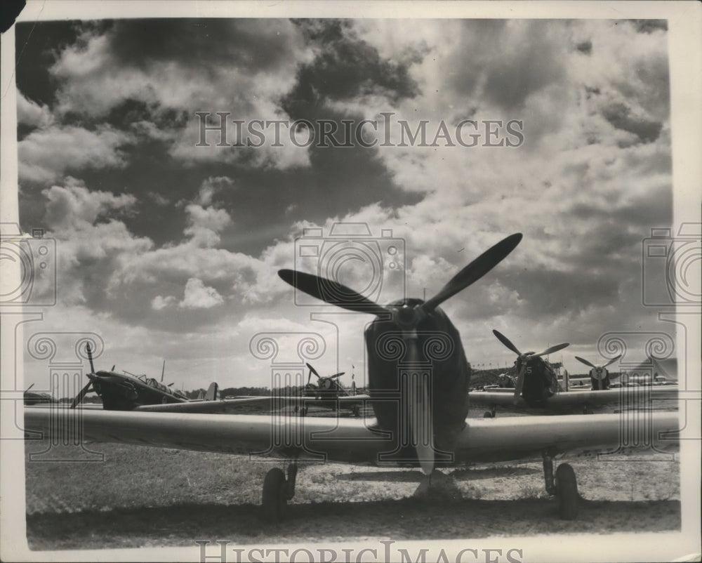 1937 Press Photo U.S Army Pursuit Ships Resemble Insects in this Odd Angle Shot-Historic Images