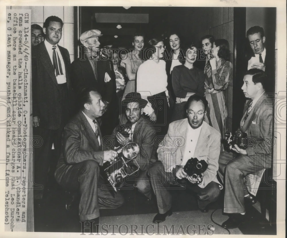 1949 Press Photo Reporters outside the Commissioner A.B. Chandler Office - Historic Images