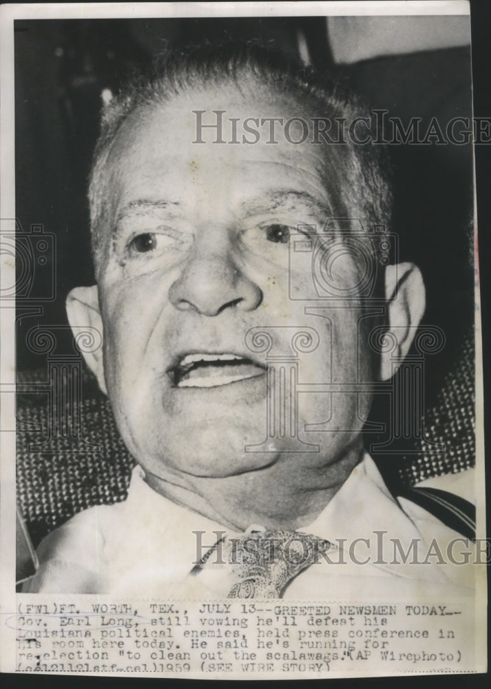 Press Photo Gov Earl Long Still Vowing He Will Defeat His Political Enemies - Historic Images