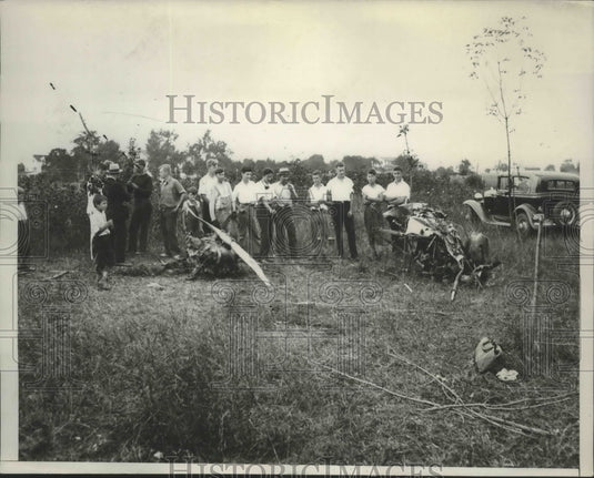 1934 Joseph McCormick new Gyroplane when it crashed on a farm - Historic Images