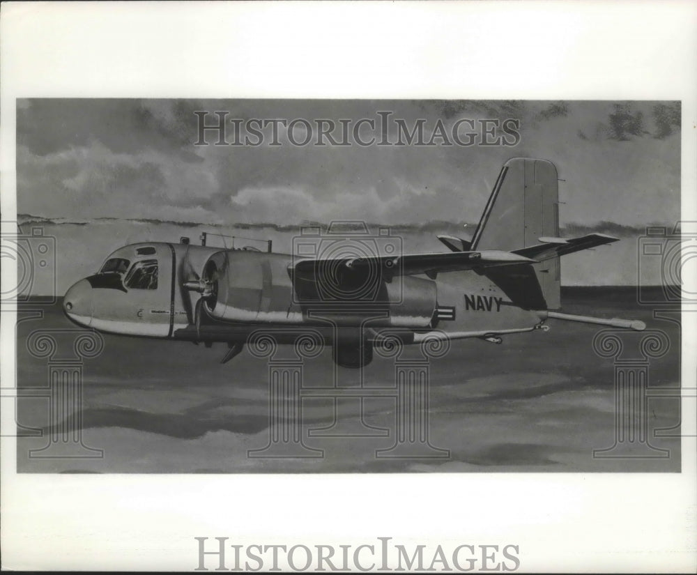 1959 Press Photo Artist concept of U.S. Navy Warfare Airplane Grumman S2F-3-Historic Images
