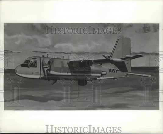 1959 Press Photo Artist concept of U.S. Navy Warfare Airplane Grumman S2F-3-Historic Images