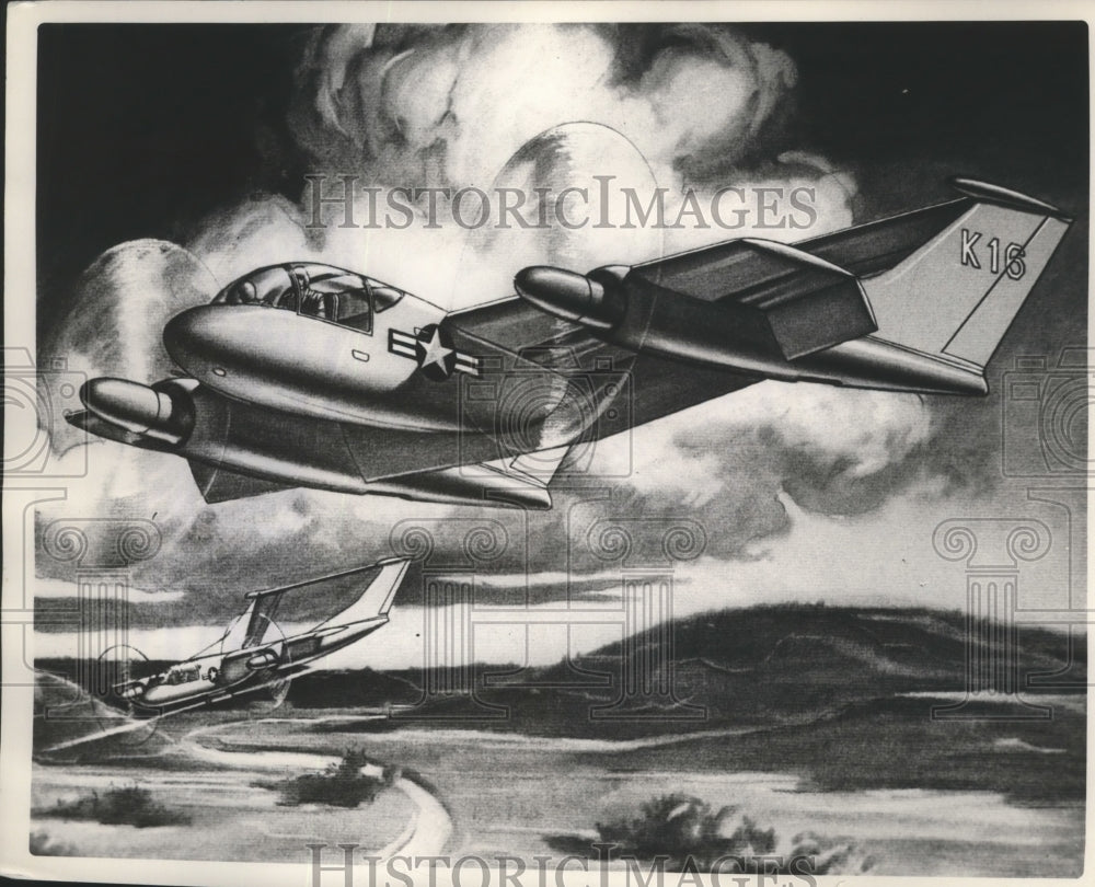 1957 Press Photo Artist concept of STOL Aircraft developed by Kaman Aircraft-Historic Images