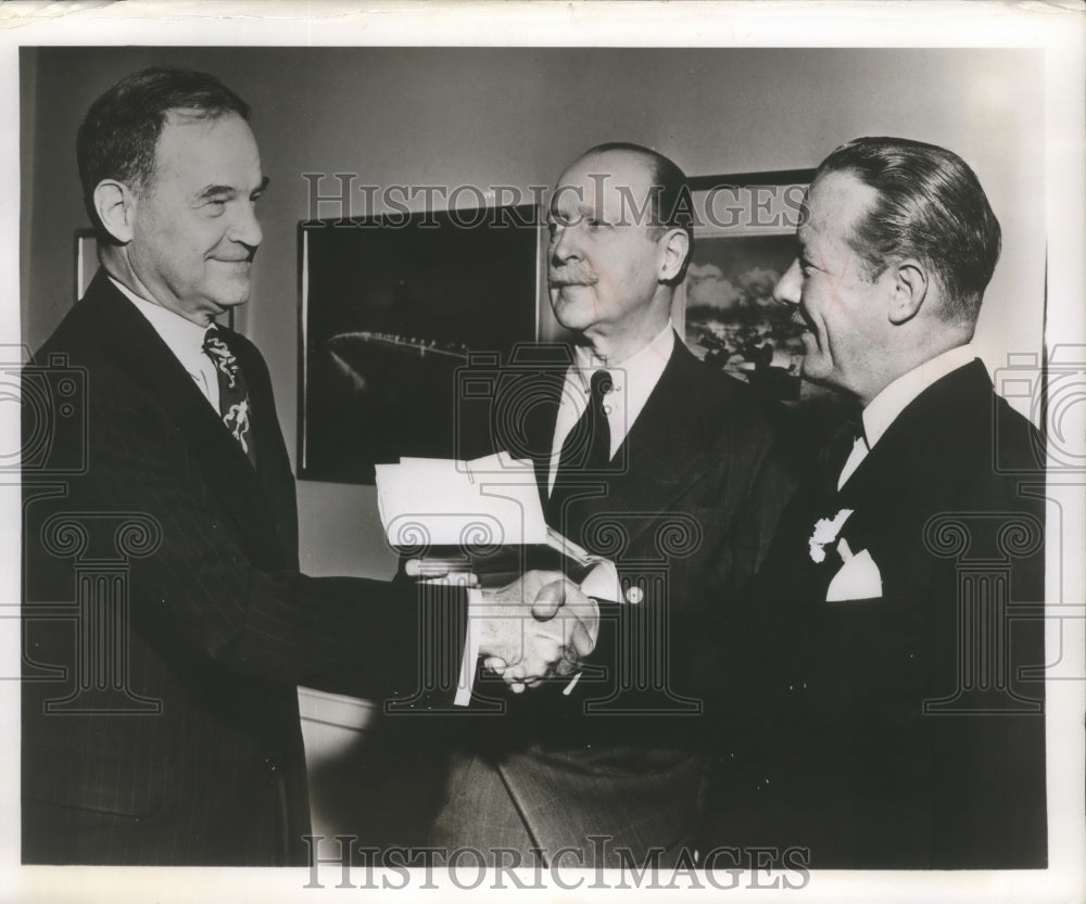 1948 Press Photo Irving S. Olds J. Carlisle MacDonald and Mark Woods - Historic Images