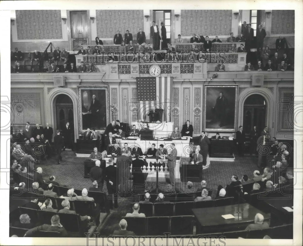 1950 Press Photo Sam Rayburn administered the oath taking of New House Members-Historic Images