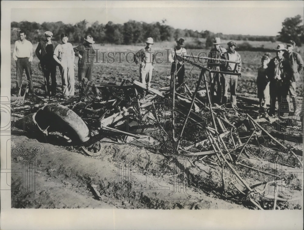 1934 Press Photo Pilot Harry Fowler &amp; 3 Passengers Killed When Plane Crashed - Historic Images